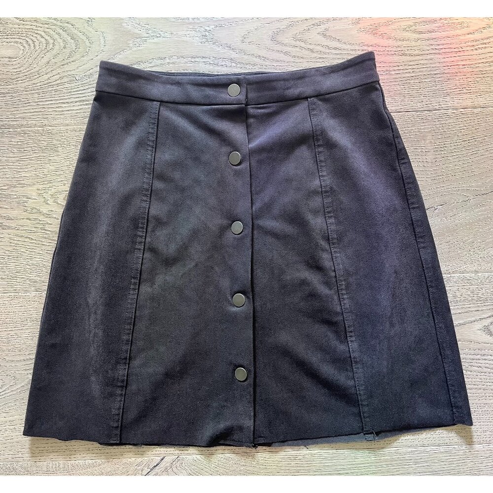 Aritzia Wilfred Free Faux Suede Leather A-Line Mini Skirt